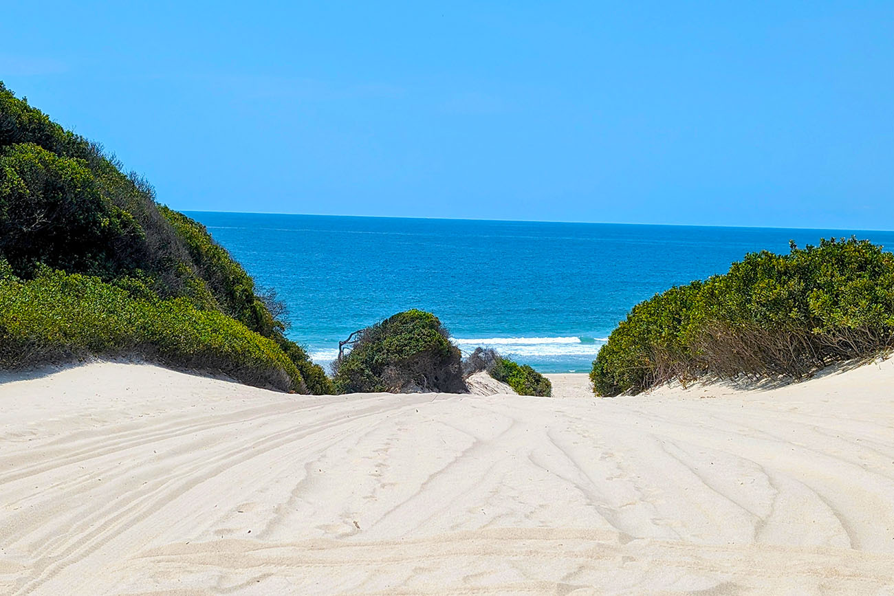 The Indian Ocean from the top of the Dune on the coast of Mozambuique.